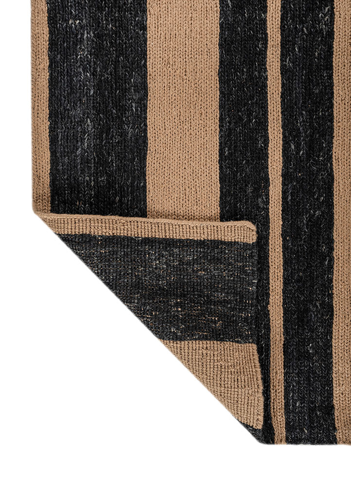 hula grey and black jute and hemp hand knotted Rug - Perspective