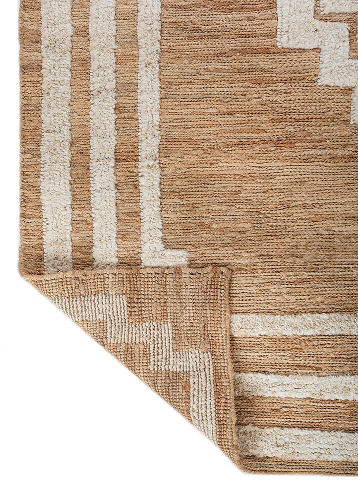 hula beige and brown jute and hemp hand knotted Rug - Perspective