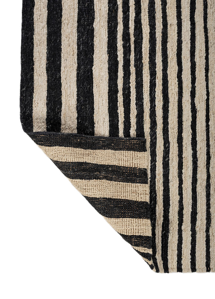 hula grey and black jute and hemp hand knotted Rug - Perspective