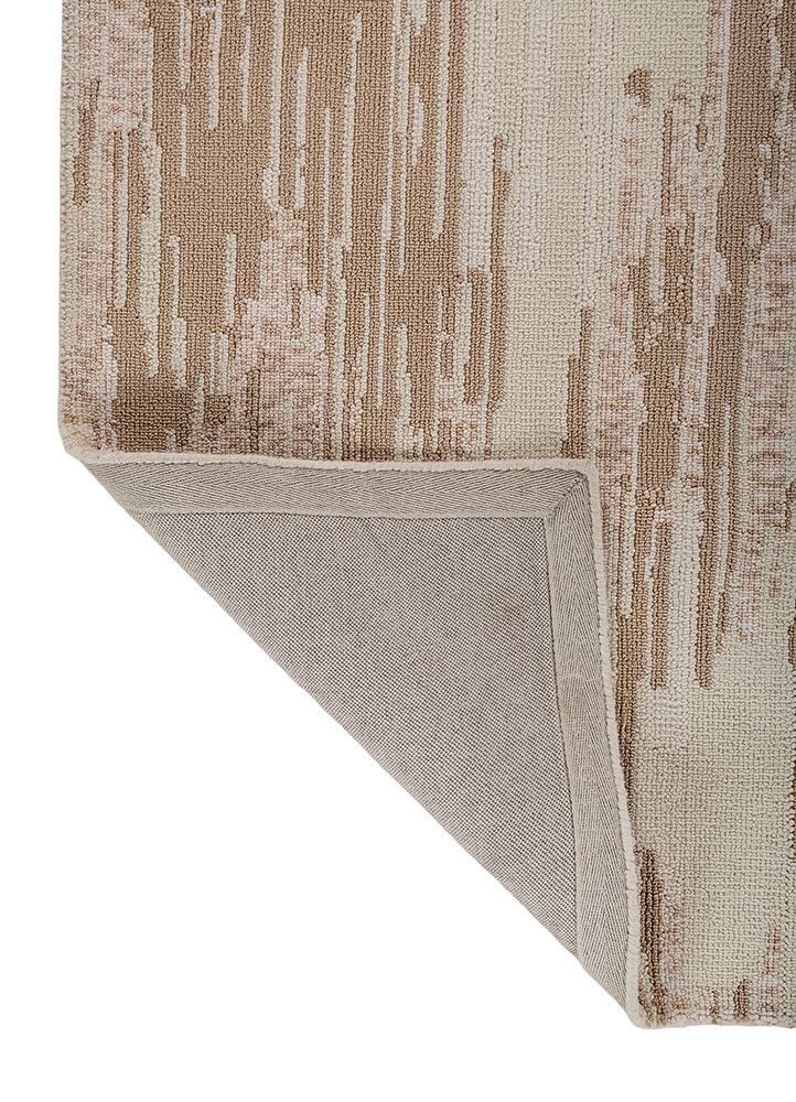 aprezo beige and brown polyester hand knotted Rug - Perspective