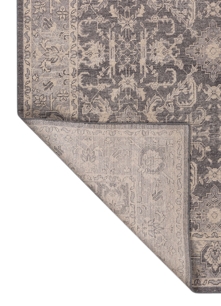 erbe grey and black wool hand knotted Rug - Perspective