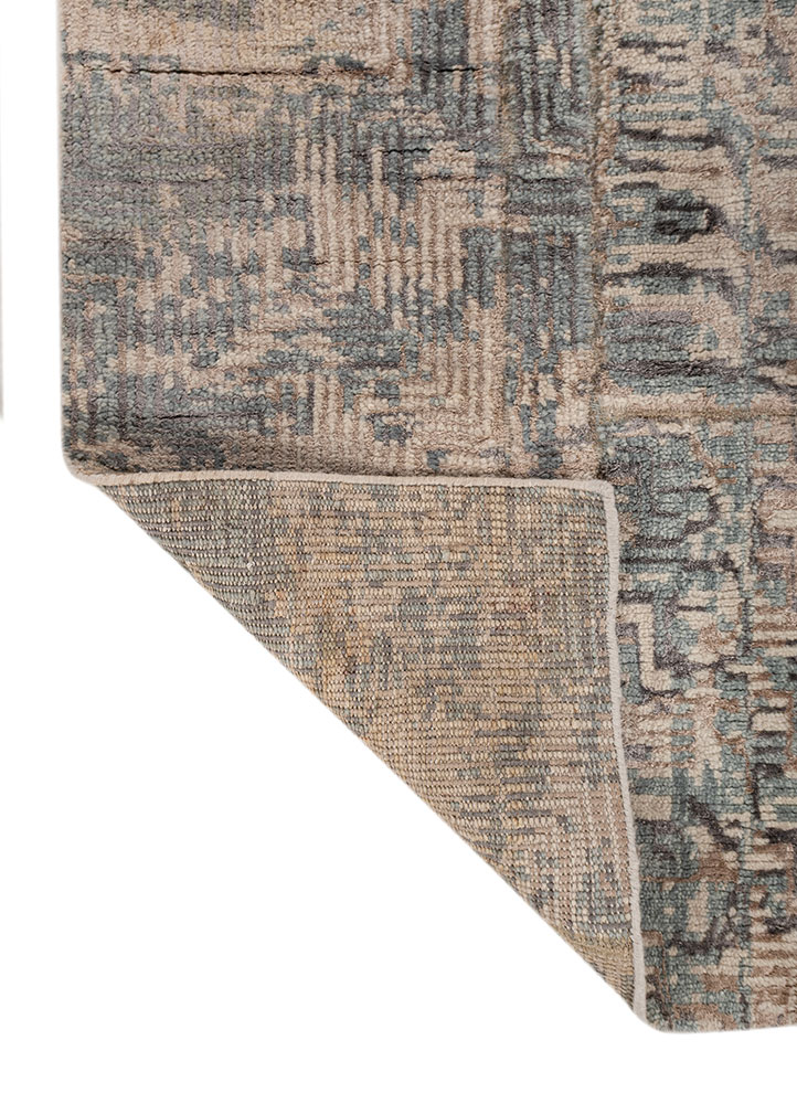 provenance ivory wool and bamboo silk hand knotted Rug - Perspective