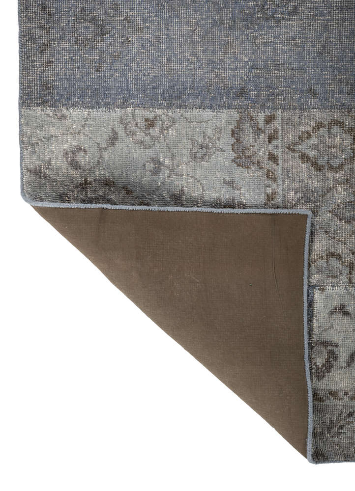 aprezo blue wool hand knotted Rug - Perspective