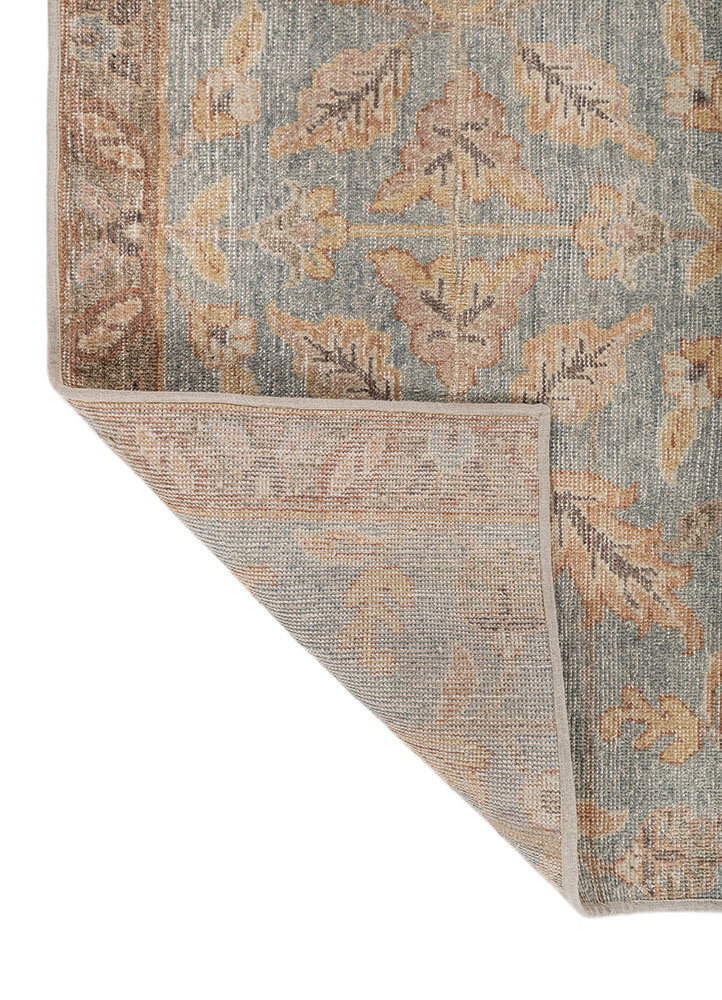 provenance blue wool hand knotted Rug - Perspective