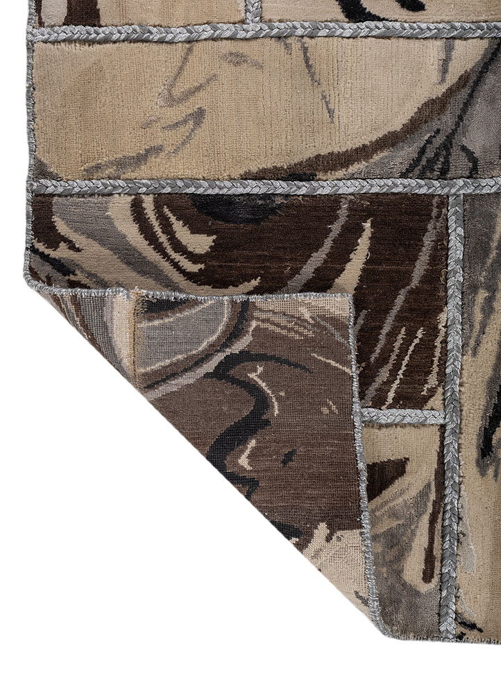 provenance gold wool and silk hand knotted Rug - Perspective
