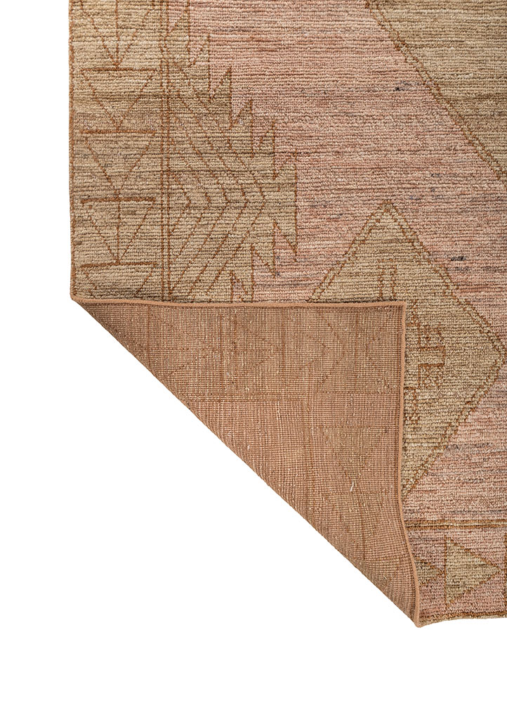 thyme red and orange afghan wool hand knotted Rug - Perspective