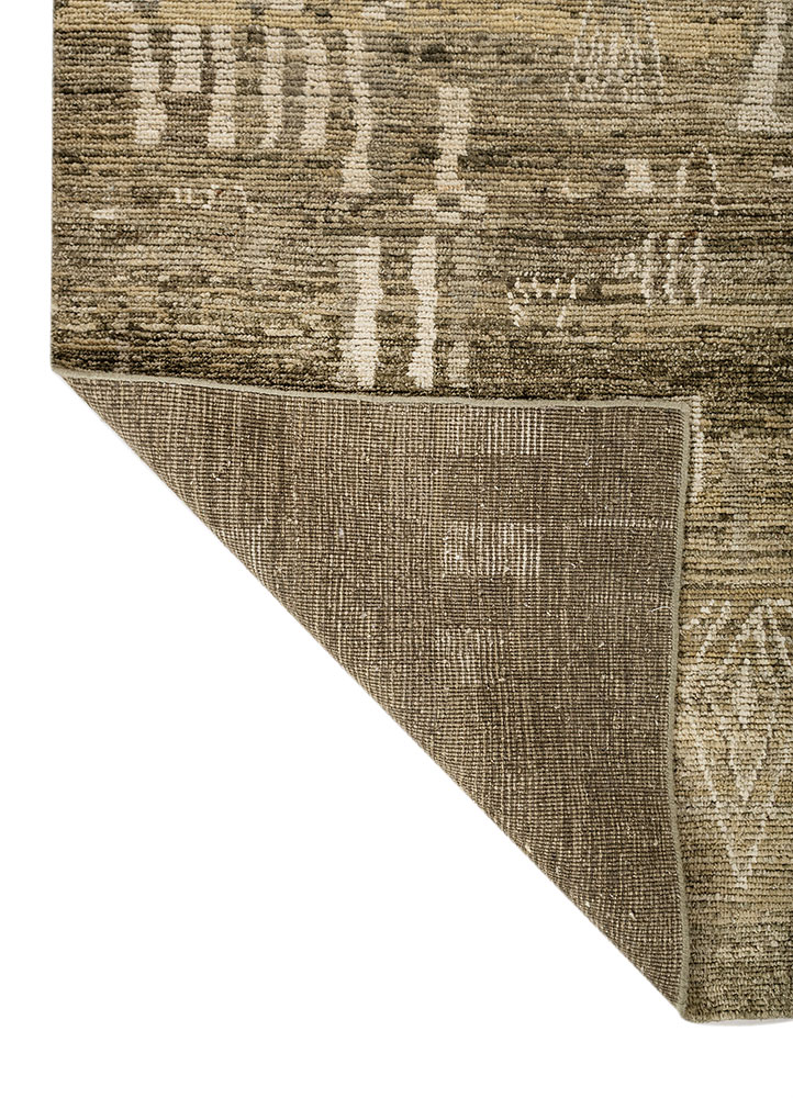 manifest green afghan wool hand knotted Rug - Perspective