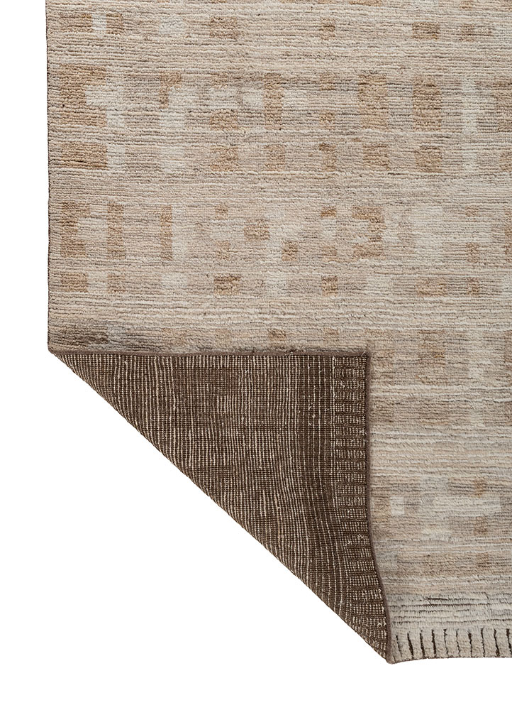 manifest beige and brown wool hand knotted Rug - Perspective