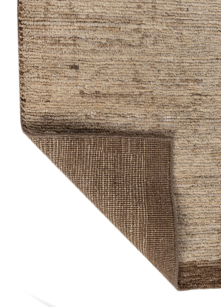 manifest beige and brown wool hand knotted Rug - Perspective