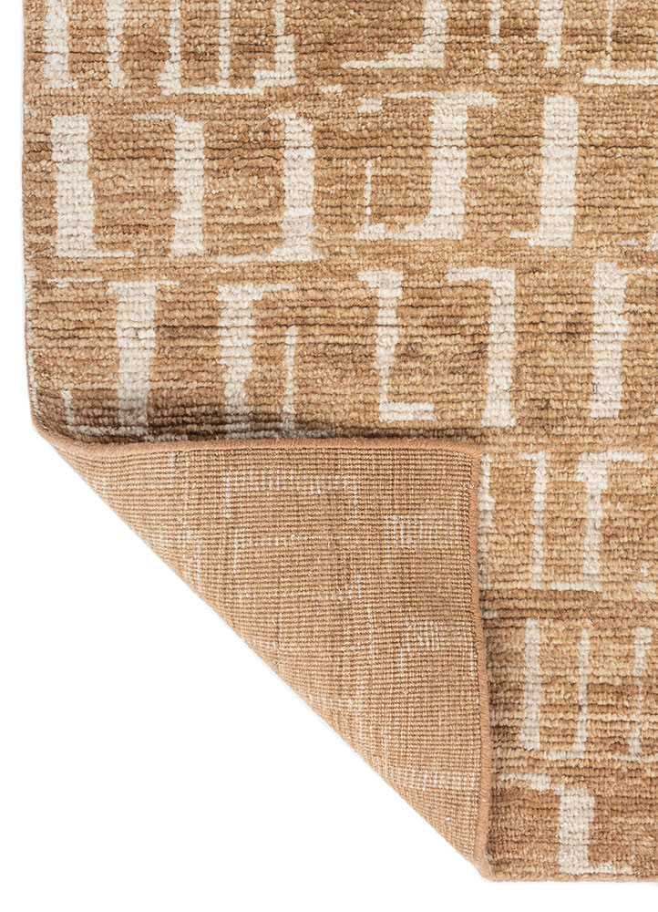 manifest beige and brown afghan wool hand knotted Rug - Perspective