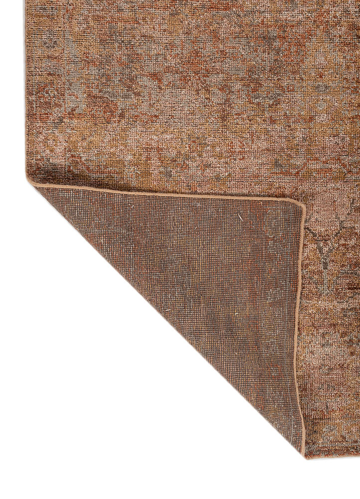 erbe beige and brown wool hand knotted Rug - Perspective