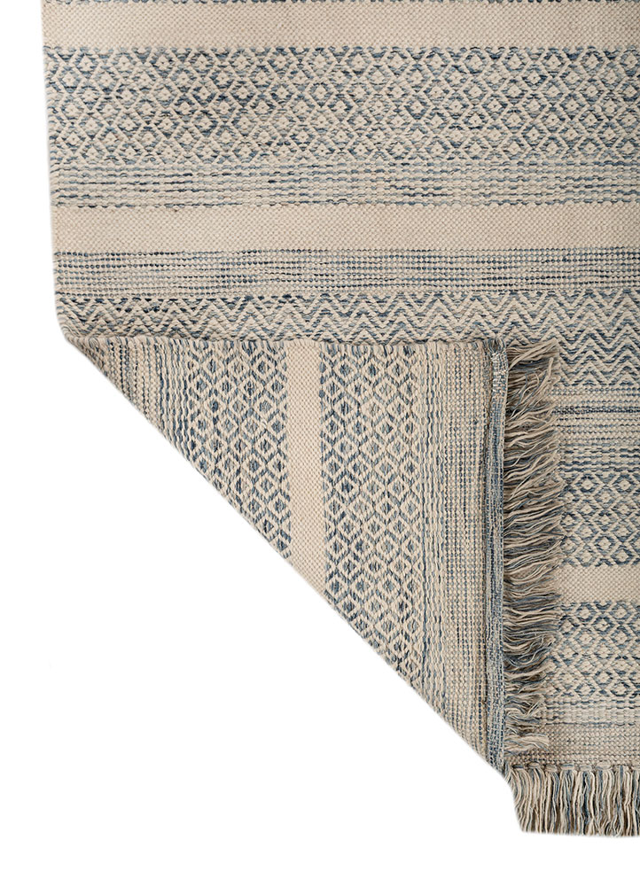 indusbar grey and black wool flat weaves Rug - Perspective