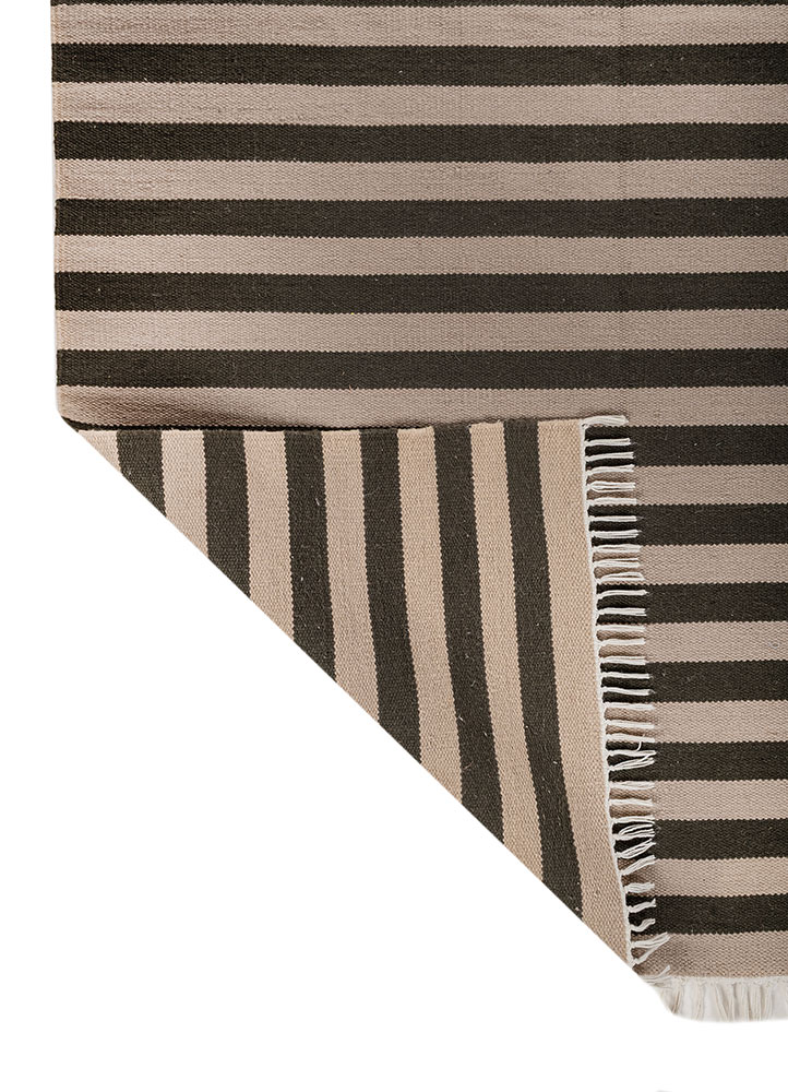 indusbar beige and brown wool flat weaves Rug - Perspective
