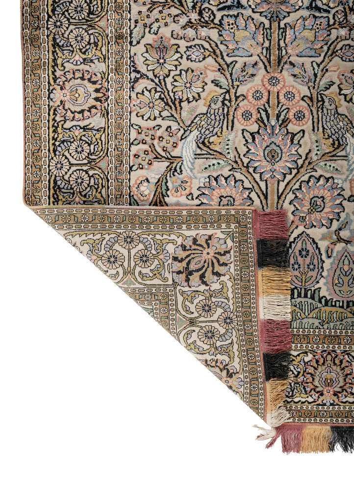 gulmarg blue silk hand knotted Rug - Perspective