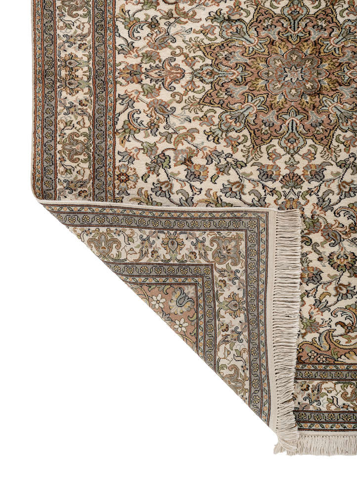 gulmarg blue silk hand knotted Rug - Perspective