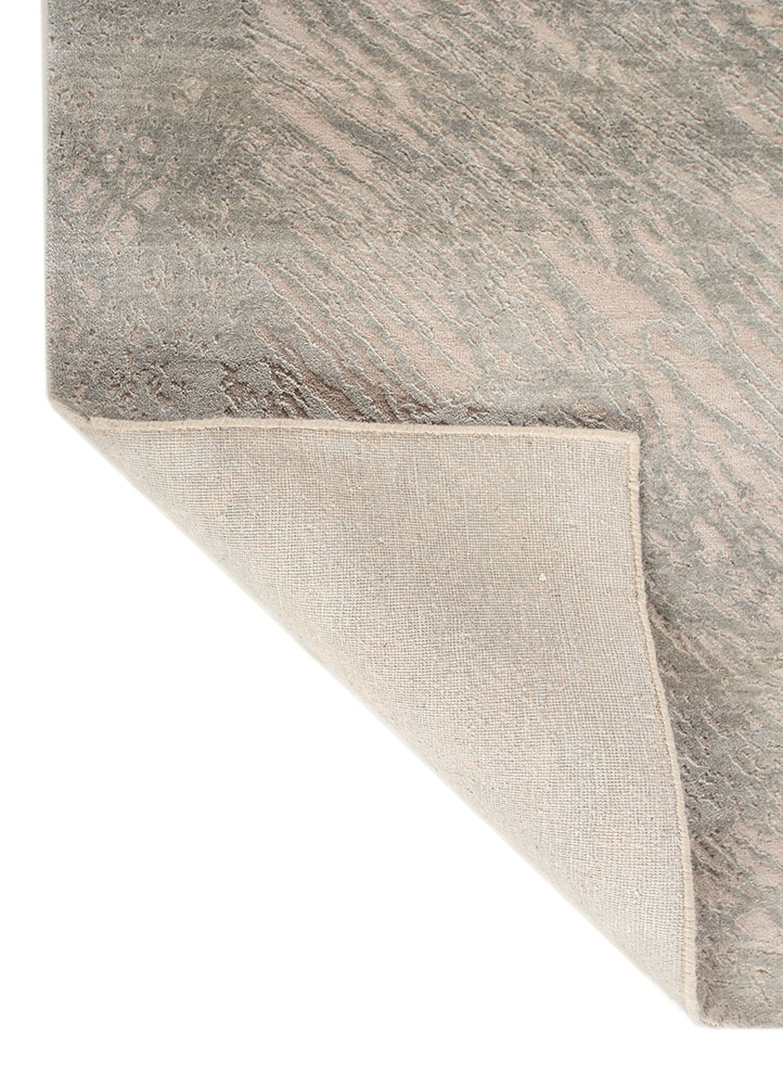 free verse by kavi ivory wool and silk hand knotted Rug - Perspective