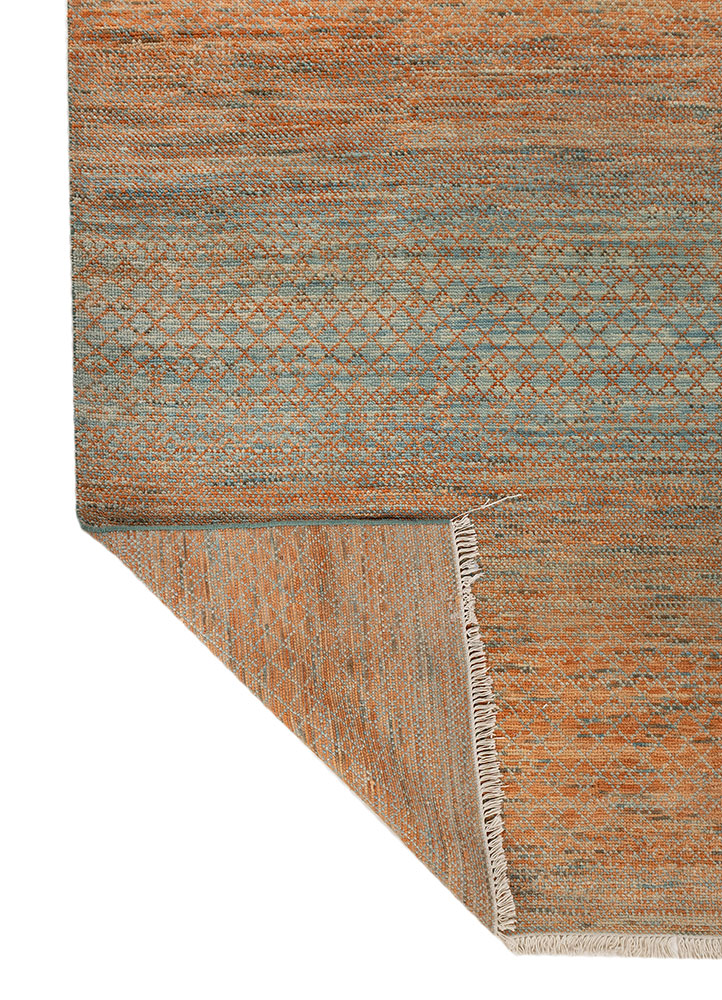 kairos blue wool hand knotted Rug - Perspective