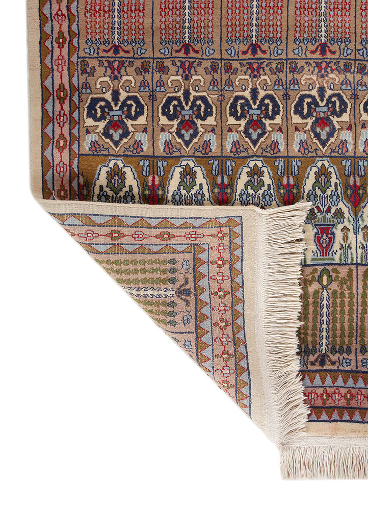 gulnar ivory wool hand knotted Rug - Perspective