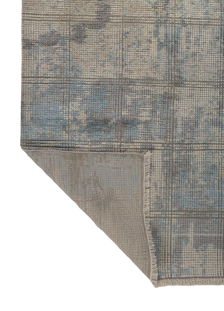 uvenuti blue wool and silk hand knotted Rug - Perspective