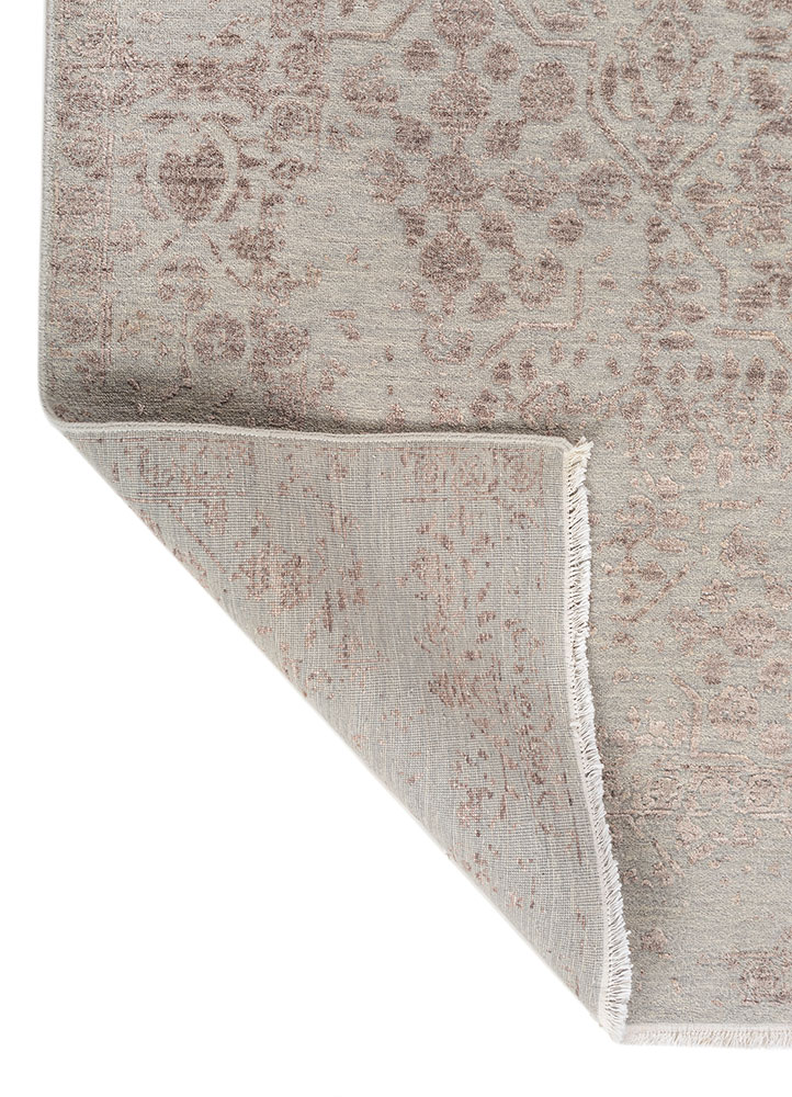 aurora grey and black wool and viscose hand knotted Rug - Perspective