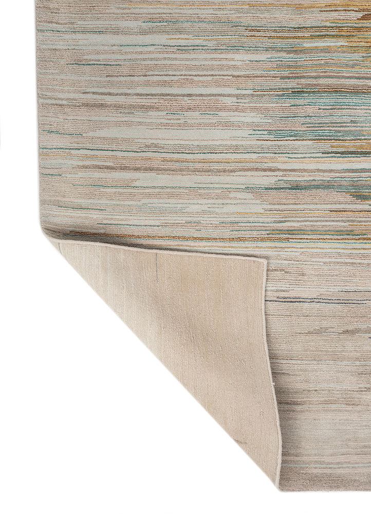 hidden by kavi beige and brown wool and silk hand knotted Rug - Perspective