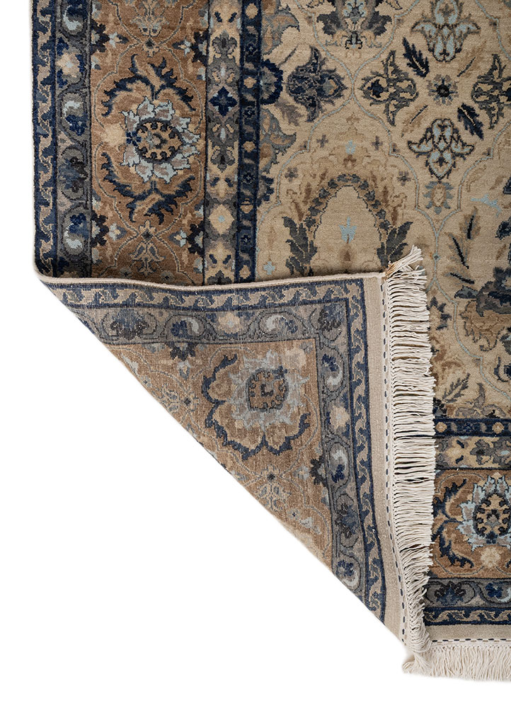 gulnar ivory wool hand knotted Rug - Perspective