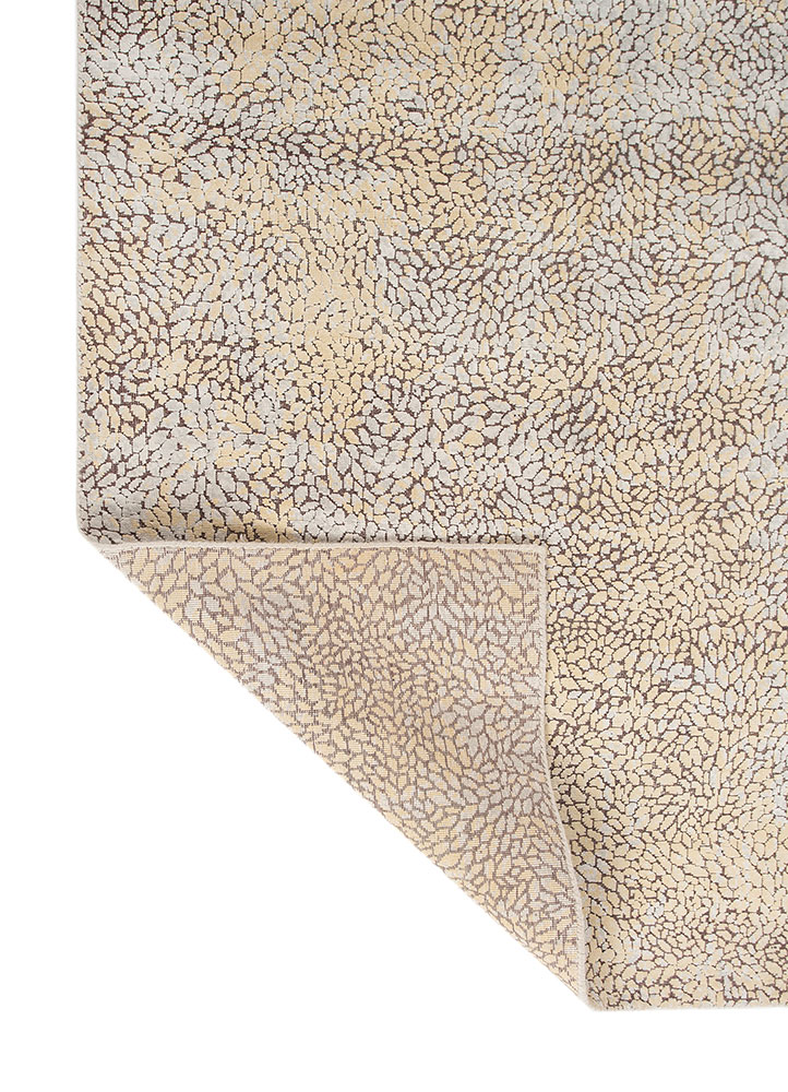 unstring by kavi grey and black wool and bamboo silk hand knotted Rug - Perspective