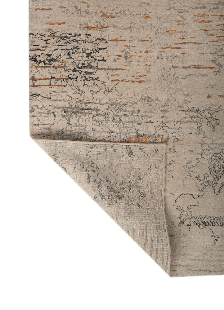 aprezo ivory wool and bamboo silk hand knotted Rug - Perspective