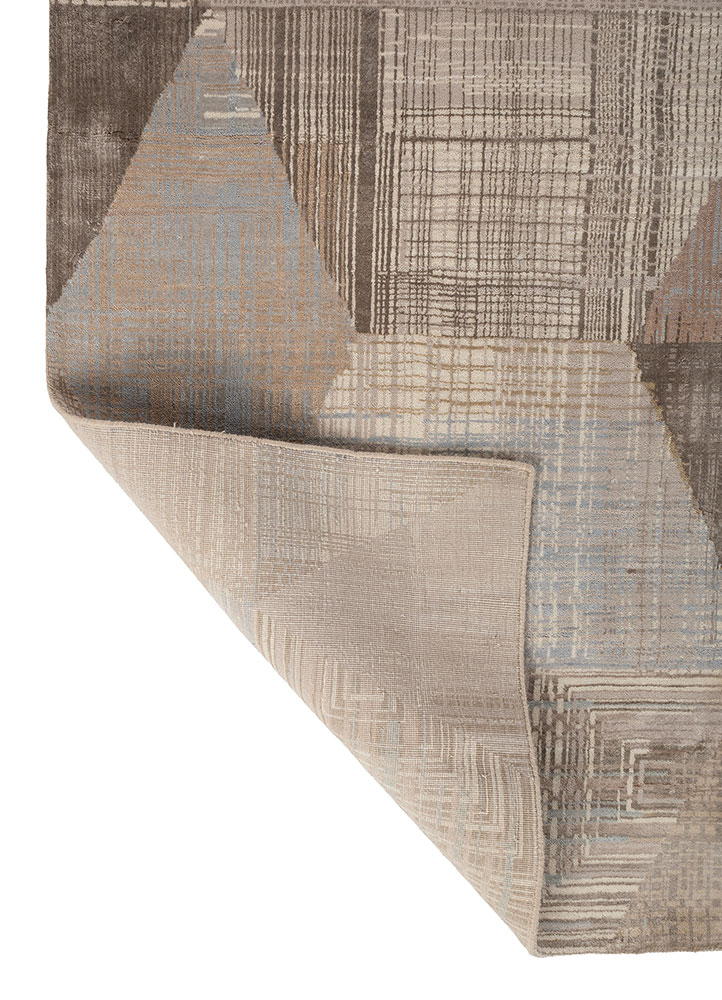 unstring by kavi ivory wool and bamboo silk hand knotted Rug - Perspective