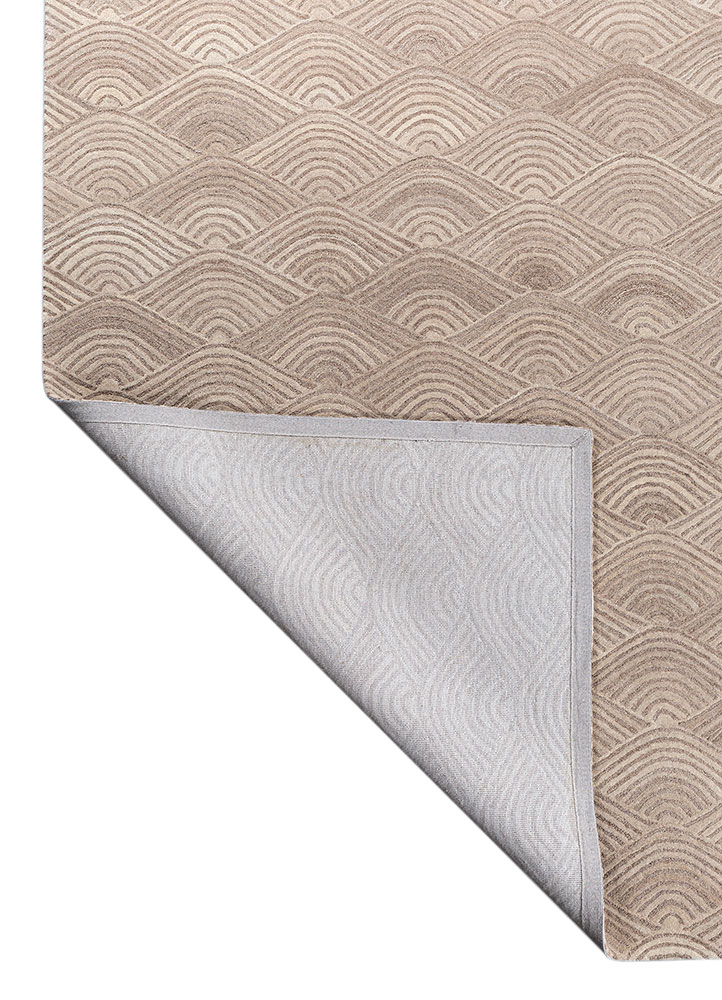 pathways beige and brown wool hand tufted Rug - Perspective