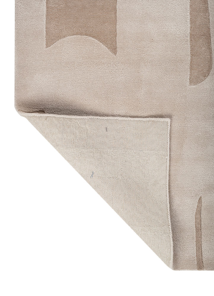 white noise ivory wool and viscose hand tufted Rug - Perspective