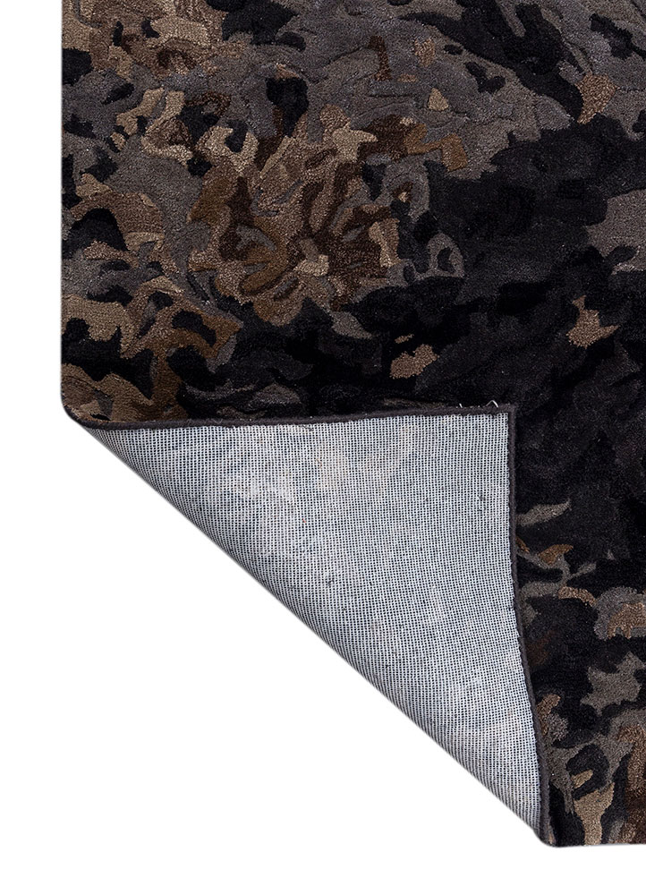 genesis grey and black wool and viscose hand tufted Rug - Perspective