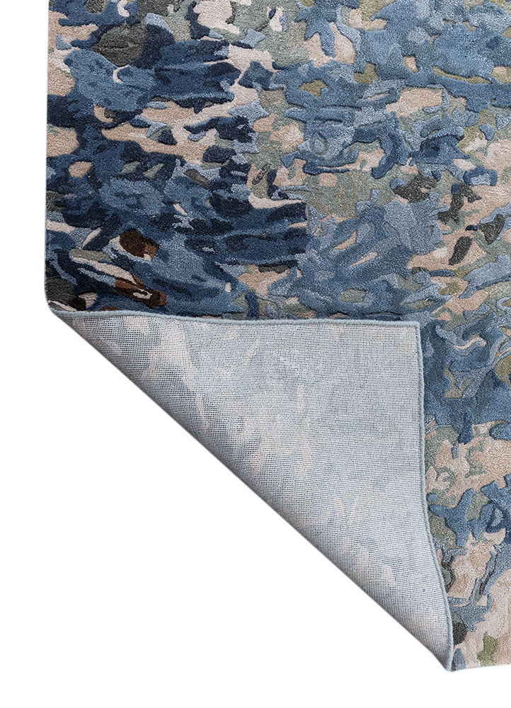genesis blue wool and viscose hand tufted Rug - Perspective