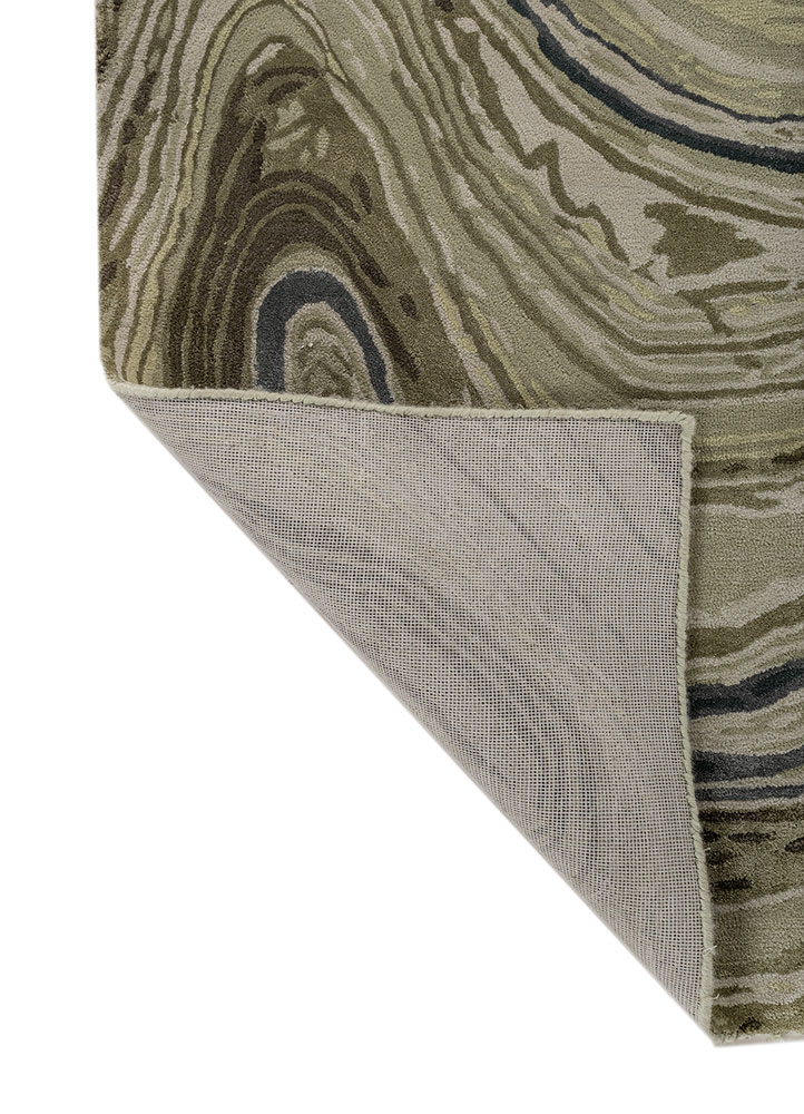 genesis green wool and viscose hand tufted Rug - Perspective
