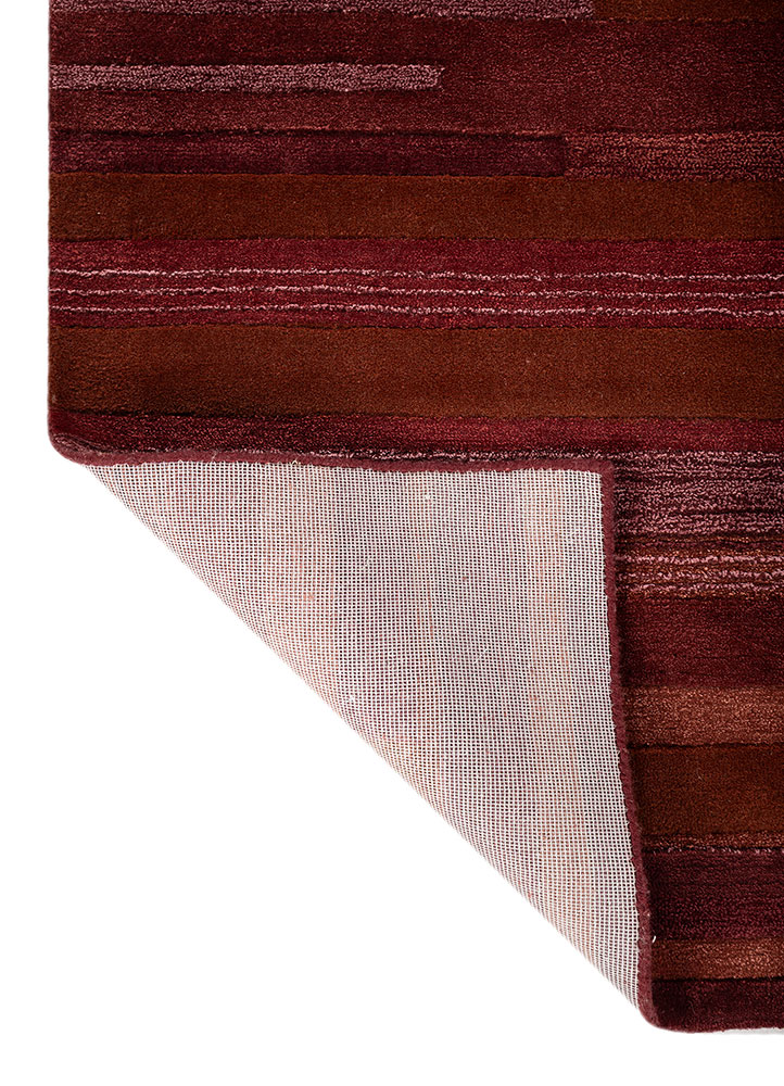 contour red and orange wool and viscose hand tufted Rug - Perspective