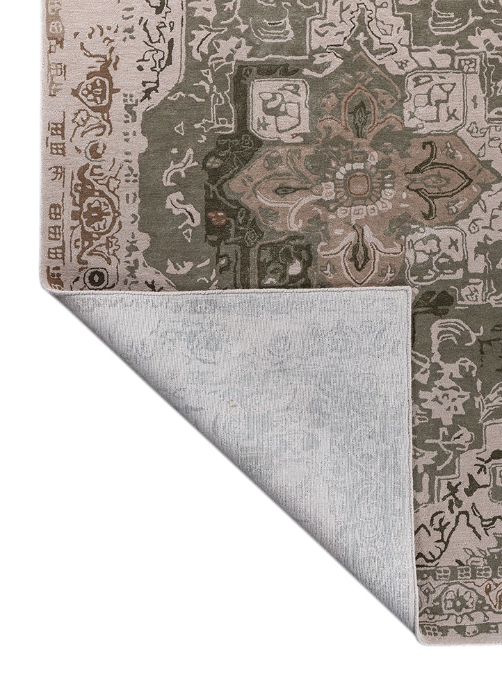 mythos green wool and viscose hand tufted Rug - Perspective