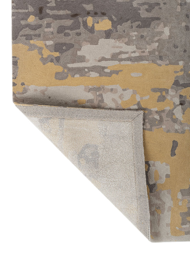 genesis grey and black wool hand tufted Rug - Perspective