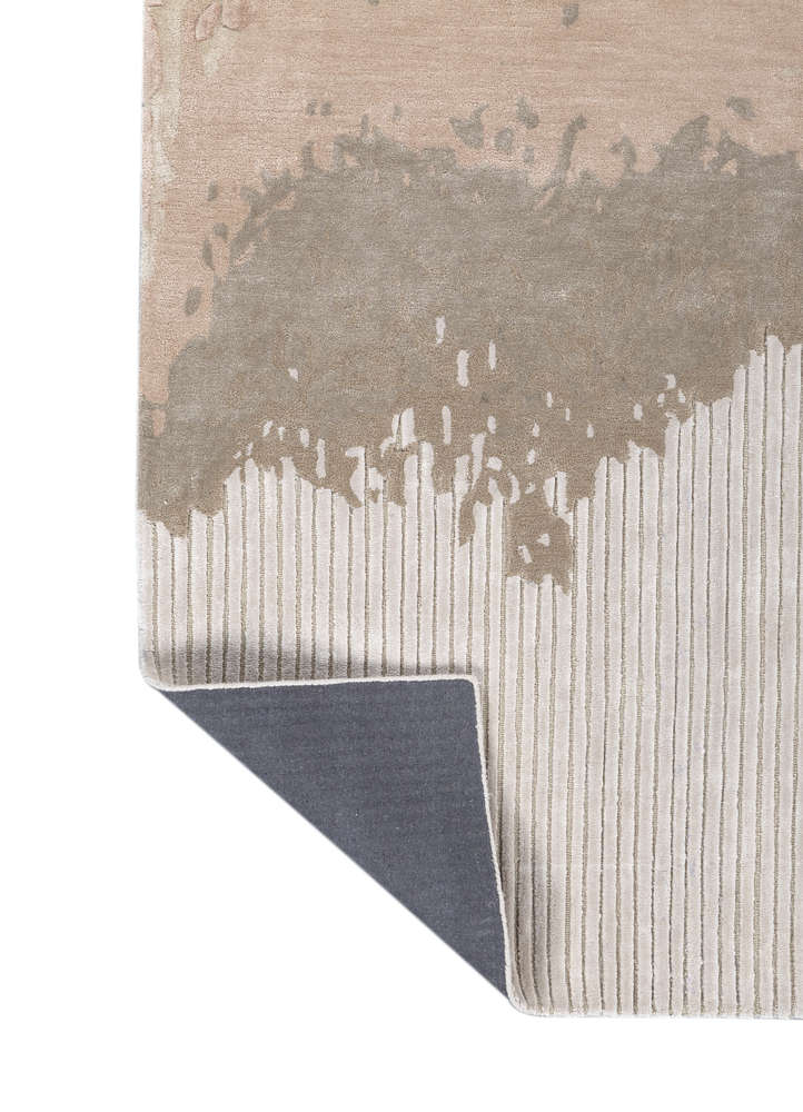 white noise ivory wool and viscose hand tufted Rug - Perspective