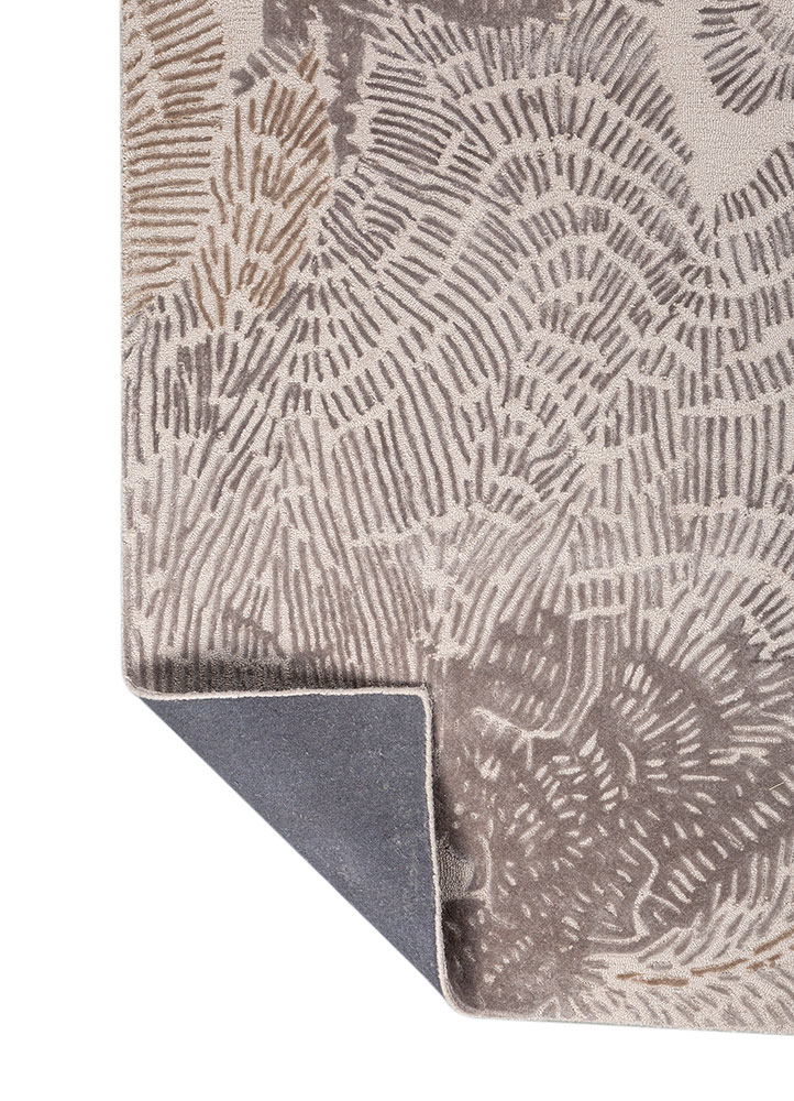 white noise ivory wool and viscose hand tufted Rug - Perspective