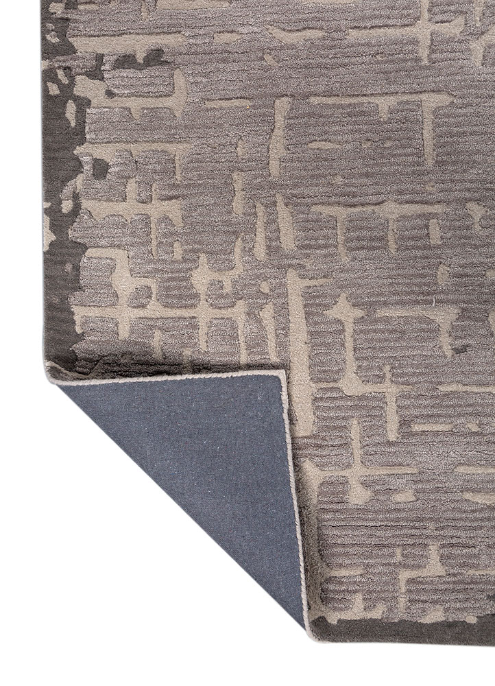 white noise grey and black wool and viscose hand tufted Rug - Perspective