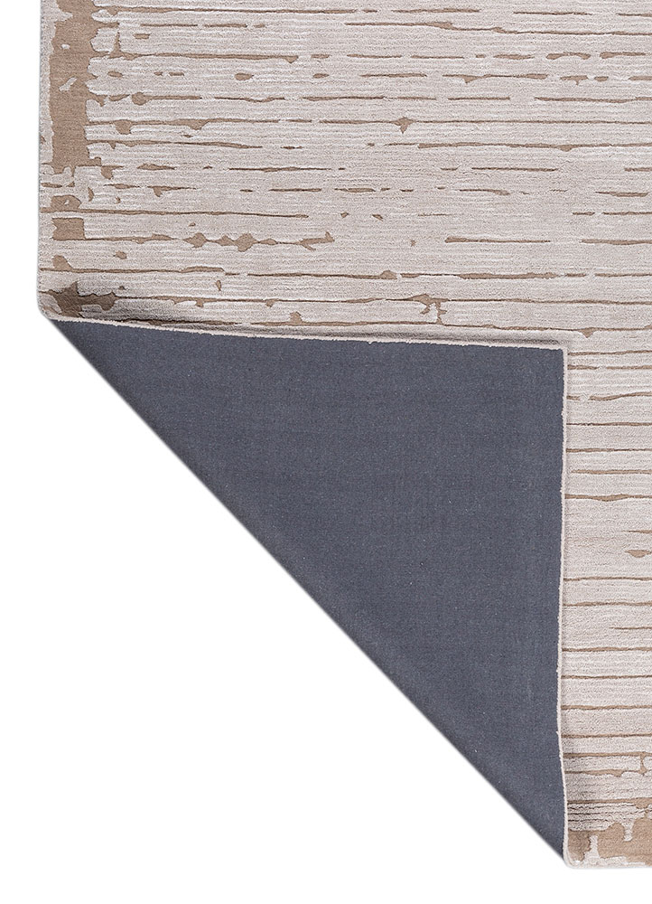 white noise ivory wool and viscose hand tufted Rug - Perspective