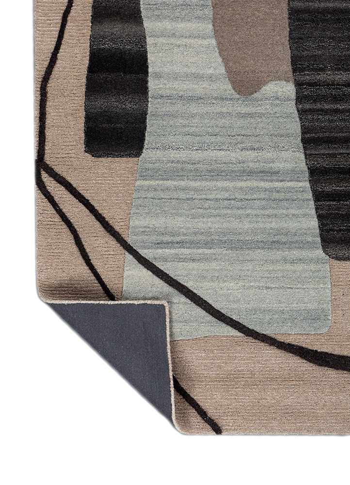 modo beige and brown wool and viscose hand tufted Rug - Perspective