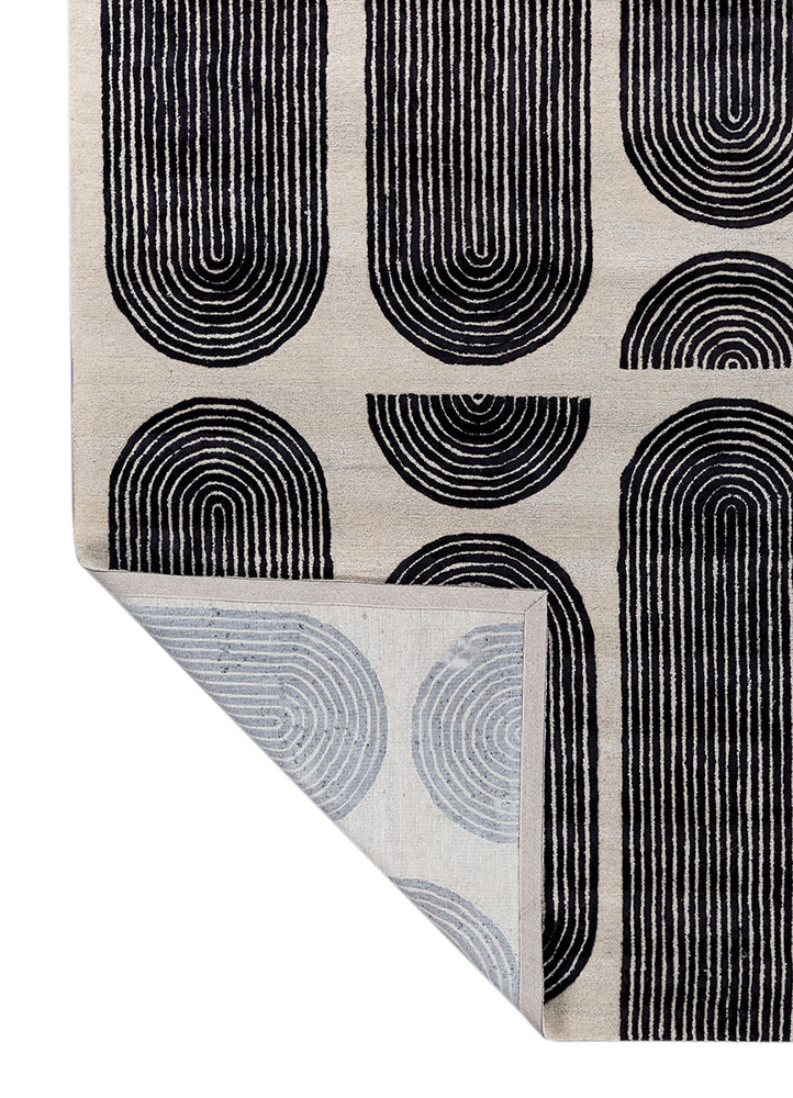 caliedo grey and black wool and viscose hand tufted Rug - Perspective