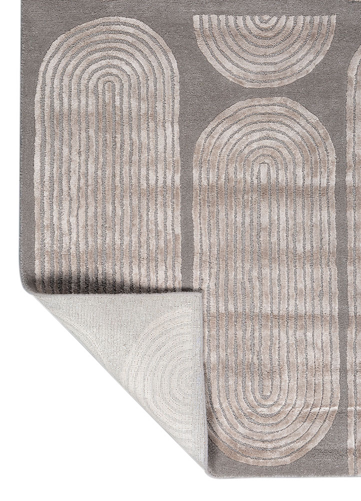 caliedo grey and black wool and viscose hand tufted Rug - Perspective