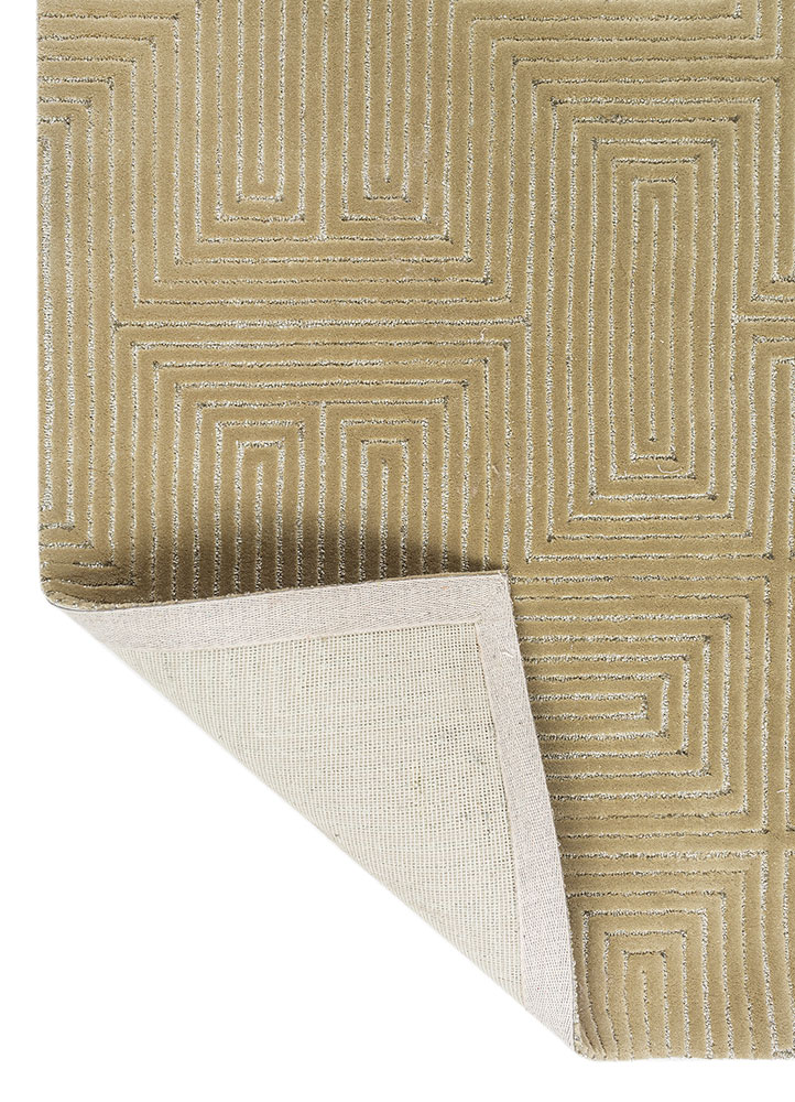 cera green wool and viscose hand tufted Rug - Perspective