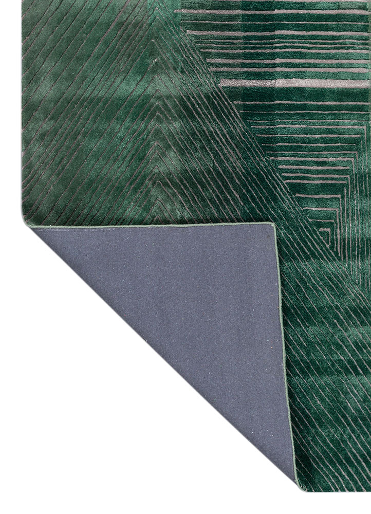 white noise green wool and viscose hand tufted Rug - Perspective