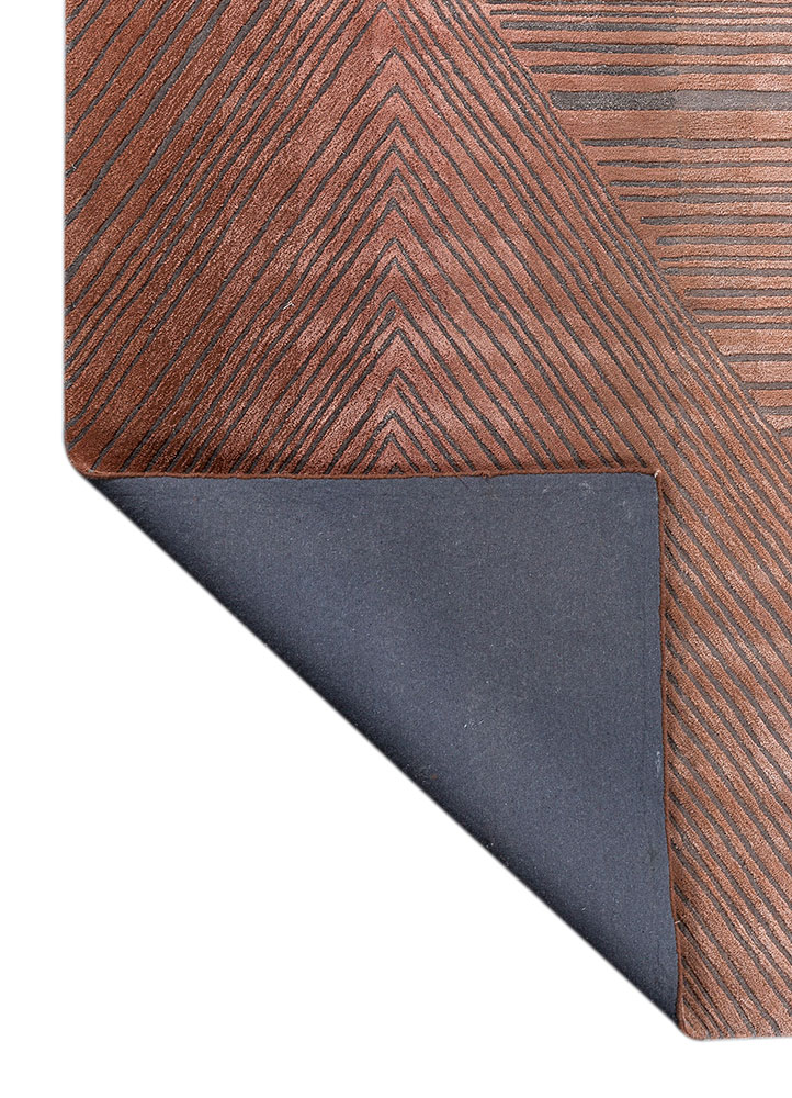 white noise red and orange wool and viscose hand tufted Rug - Perspective