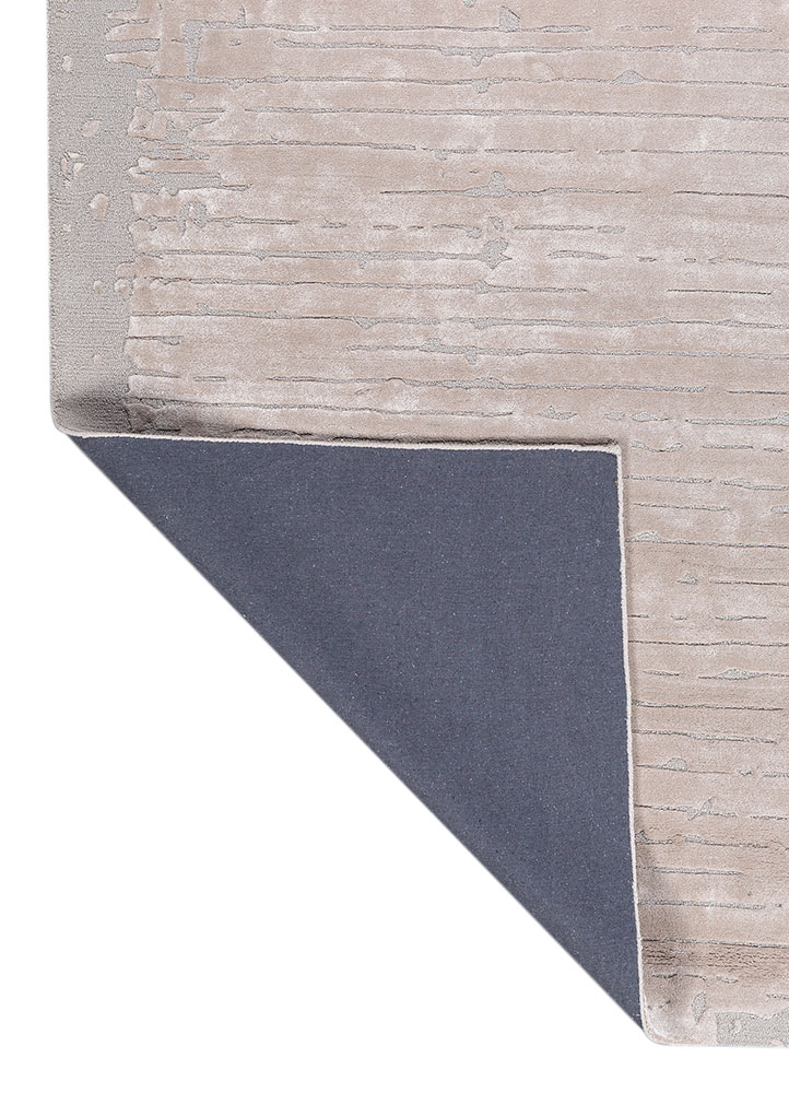 white noise ivory wool and viscose hand tufted Rug - Perspective