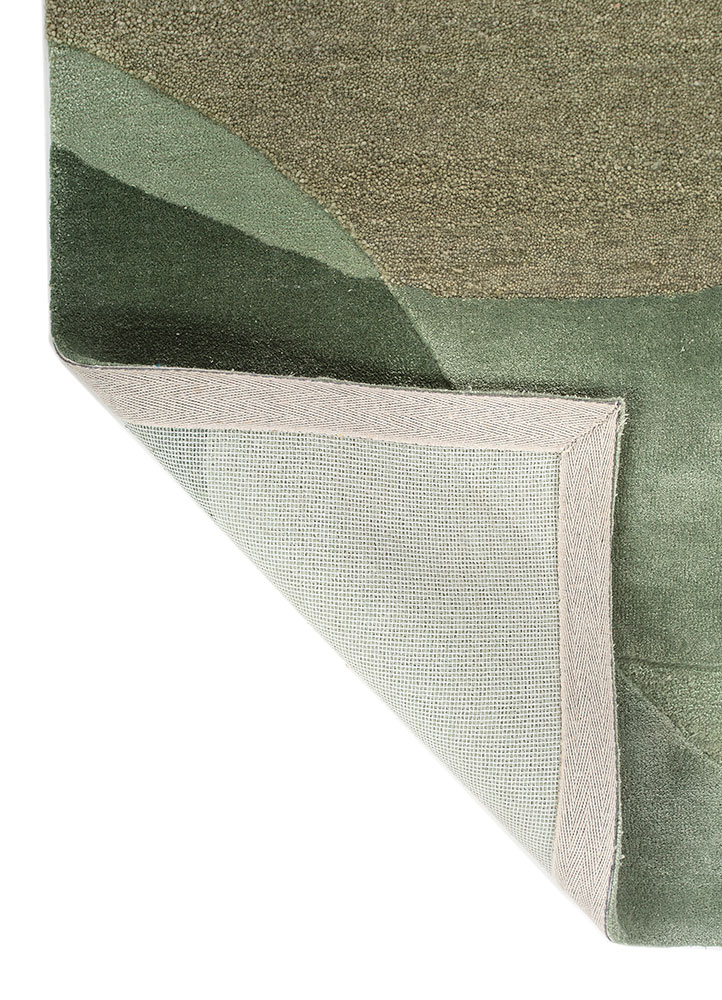 cera green wool and viscose hand tufted Rug - Perspective