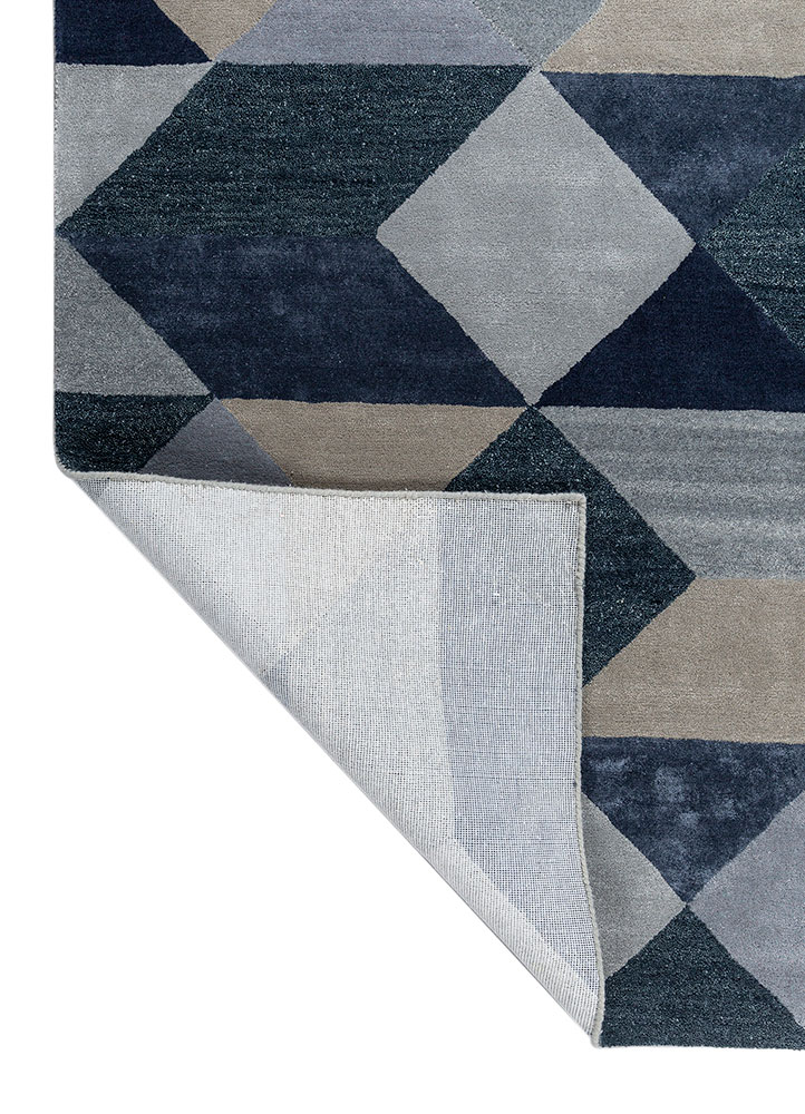 caliedo blue wool hand tufted Rug - Perspective